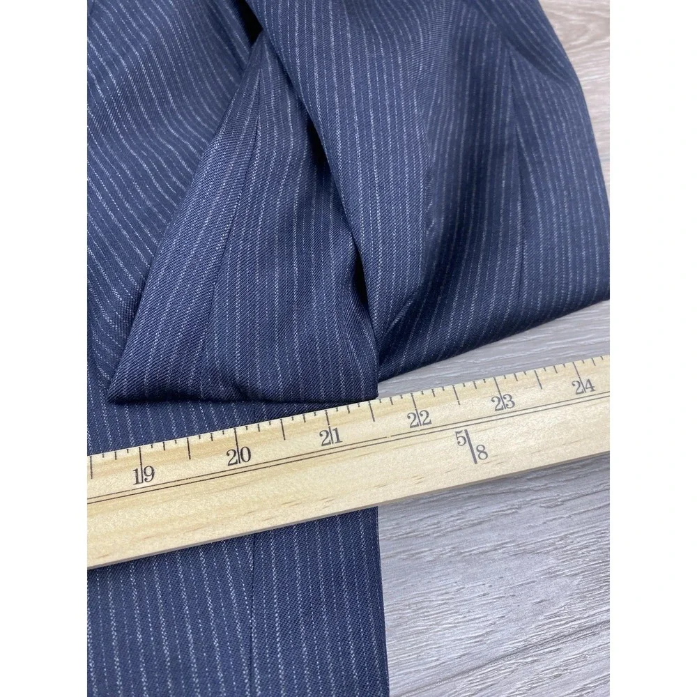 Burberry London Men's Striped 100% Wool Suit Jacket Navy Size 52 R‎